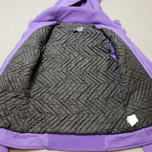 Fox zip up hoodie quilted lining thick y2k Size Large embroidered logo - Picture 9 of 16